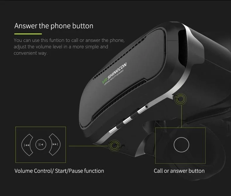 Customized Vr Headset for Phone with Controller, 110° Fov HD Anti-Blue Virtual Reality