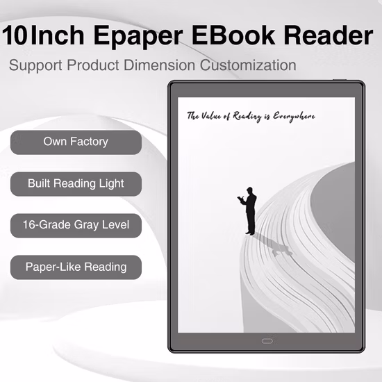 Vtex 10 Zoll chinesischer E-Book-Reader unterstützt WiFi Bt TF E-Book PDF 90 Tage Standby-E-Book für Kinder Android 11