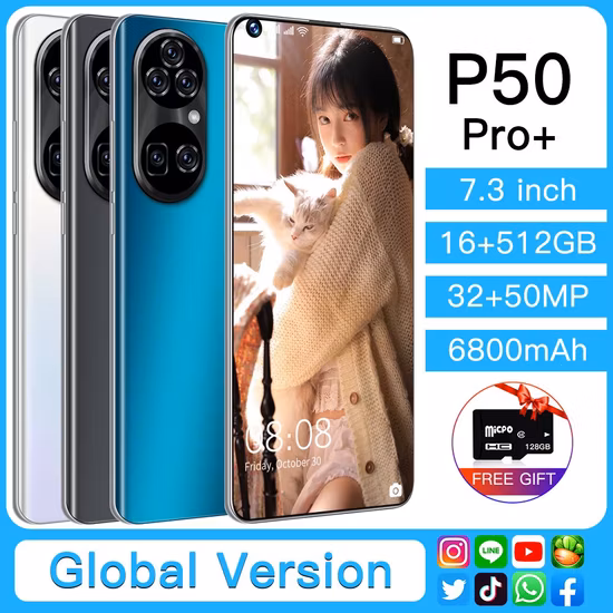 P50 PRO Face ID 5g Musik-Handy 6,7 Zoll WiFi-Smartphone